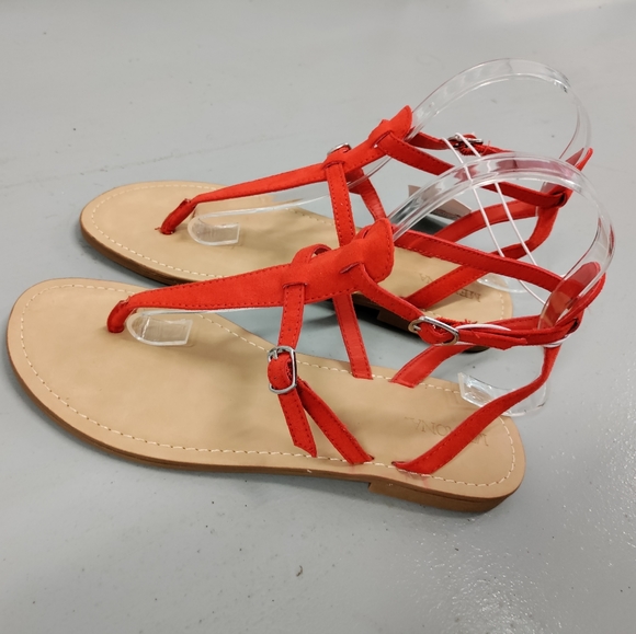 🆕Merona | Gladiator Flat Sandals in Red- Orange Women's Size 7.5 - Picture 10 of 10